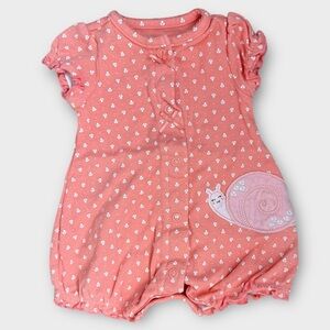 Adorable Pink Snail Print Kids Dress